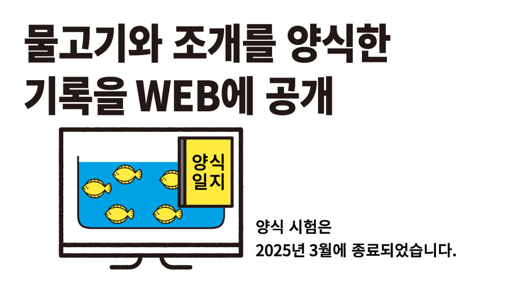 물고기와 조개를 양식한 기록을 WEB에 공개