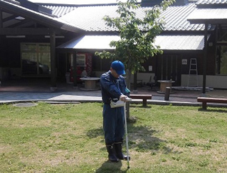 「いわなの郷」での線量確認状況