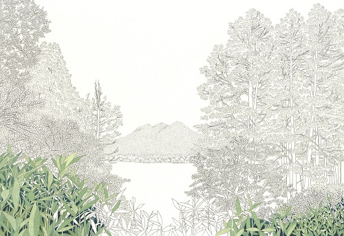 ぬり方の一例(油性の色鉛筆を使いました)