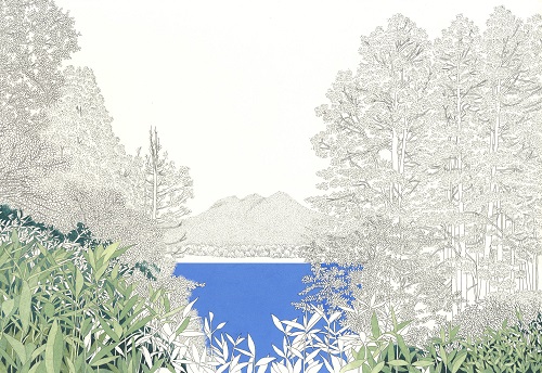 ぬり方の一例(油性の色鉛筆を使いました)