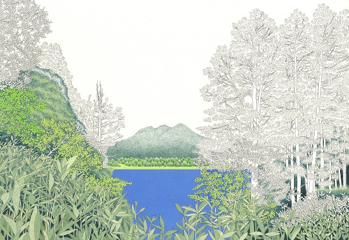 ぬり方の一例(油性の色鉛筆を使いました)